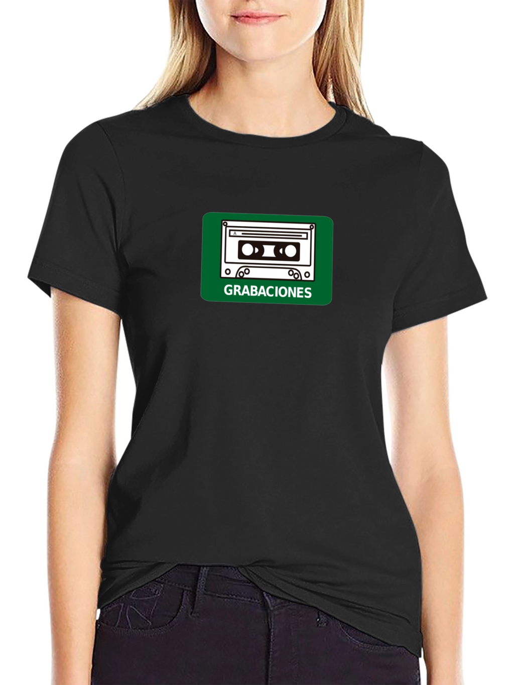 Retro Cassette Tape Graphic T-Shirt - Black