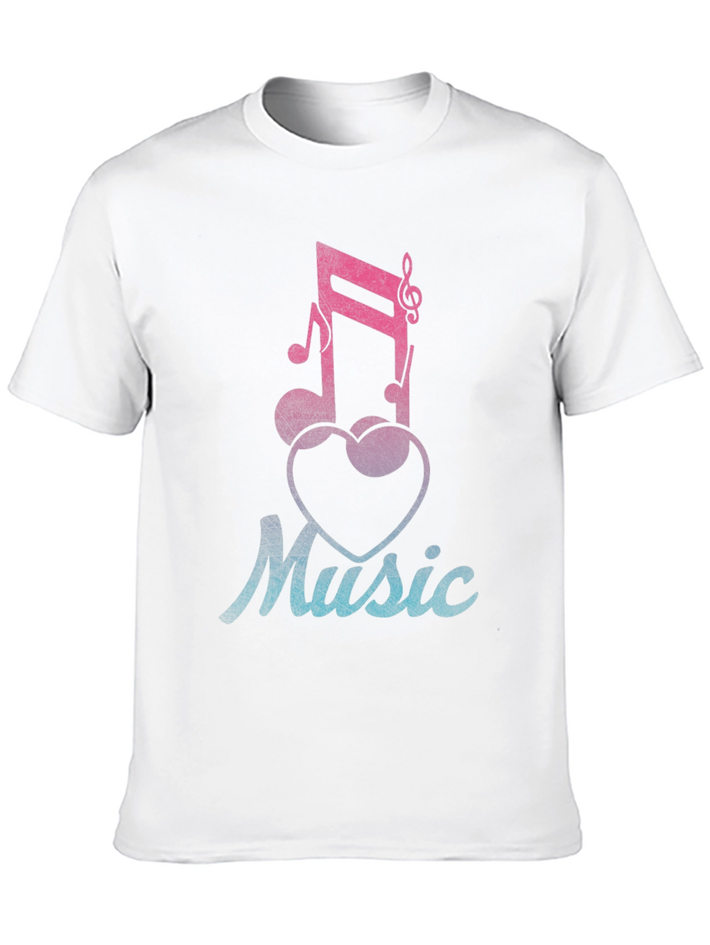 Music Lover T-Shirt - Notes & Heart Graphic Tee