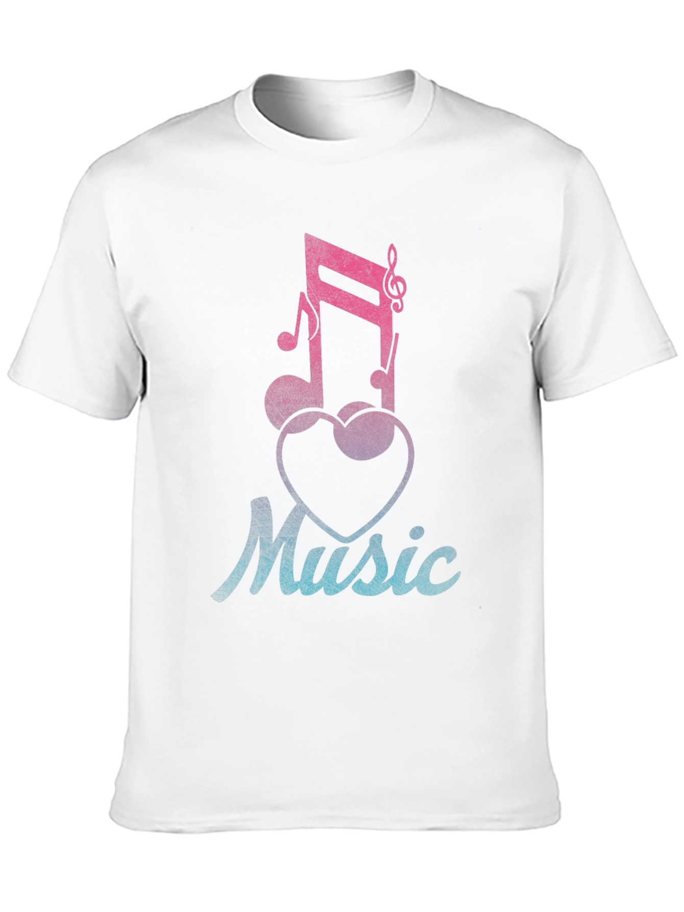 Music Lover T-Shirt - Notes & Heart Graphic Tee