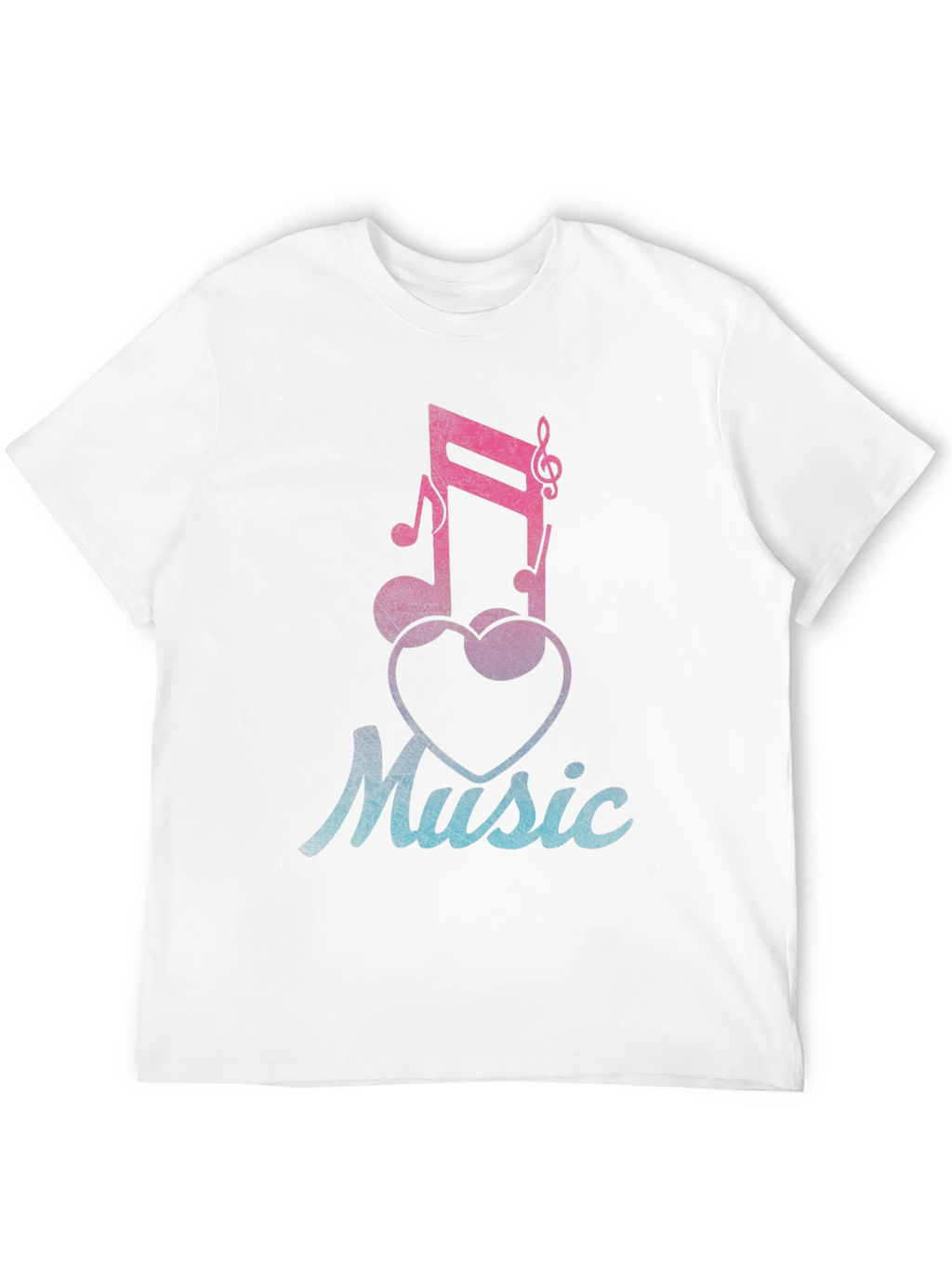 Music Lover T-Shirt - Notes & Heart Graphic Tee