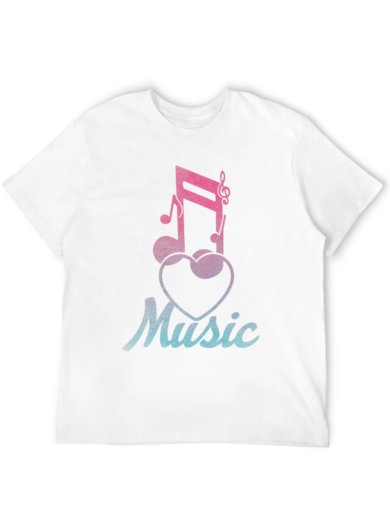 Music Lover T-Shirt - Notes & Heart Graphic Tee