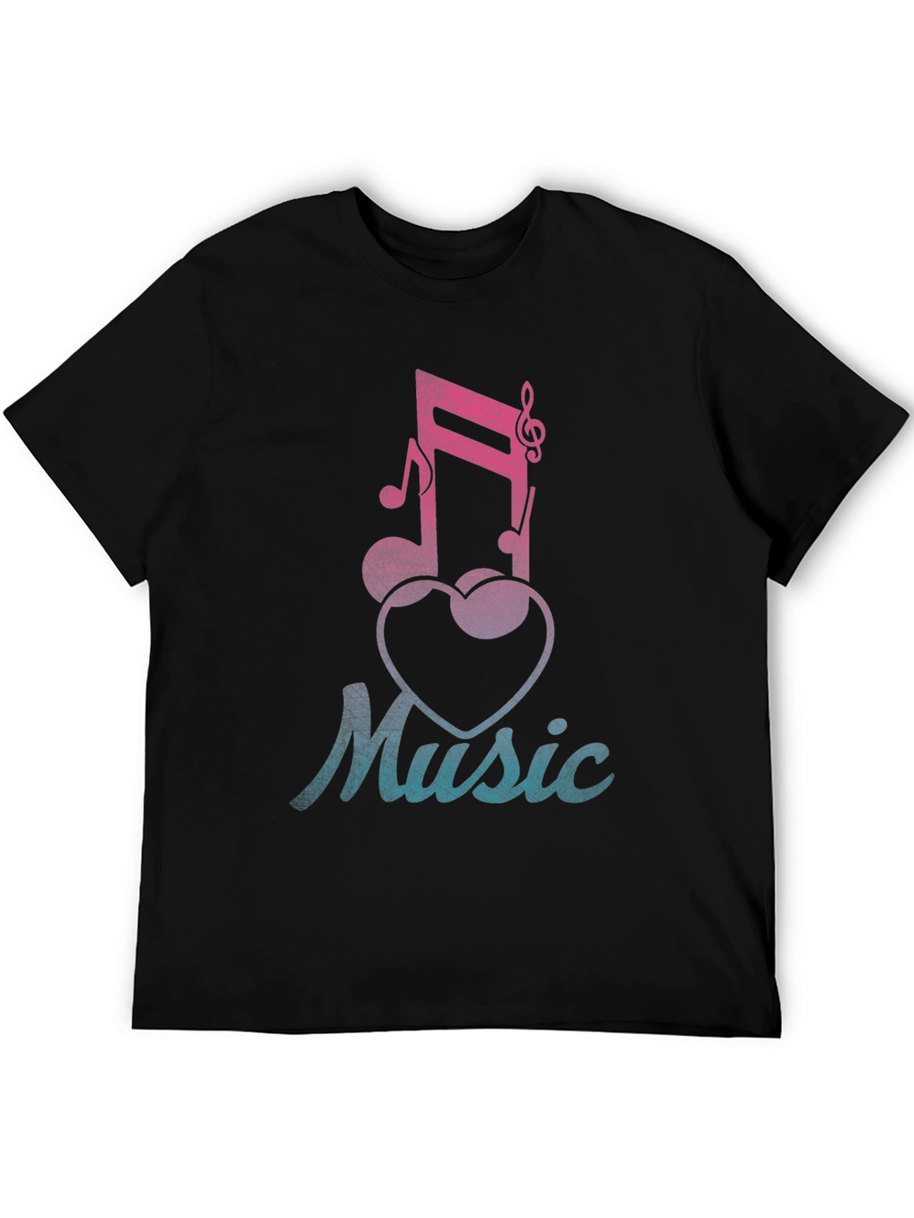 Music Lover T-Shirt - Notes & Heart Graphic Tee
