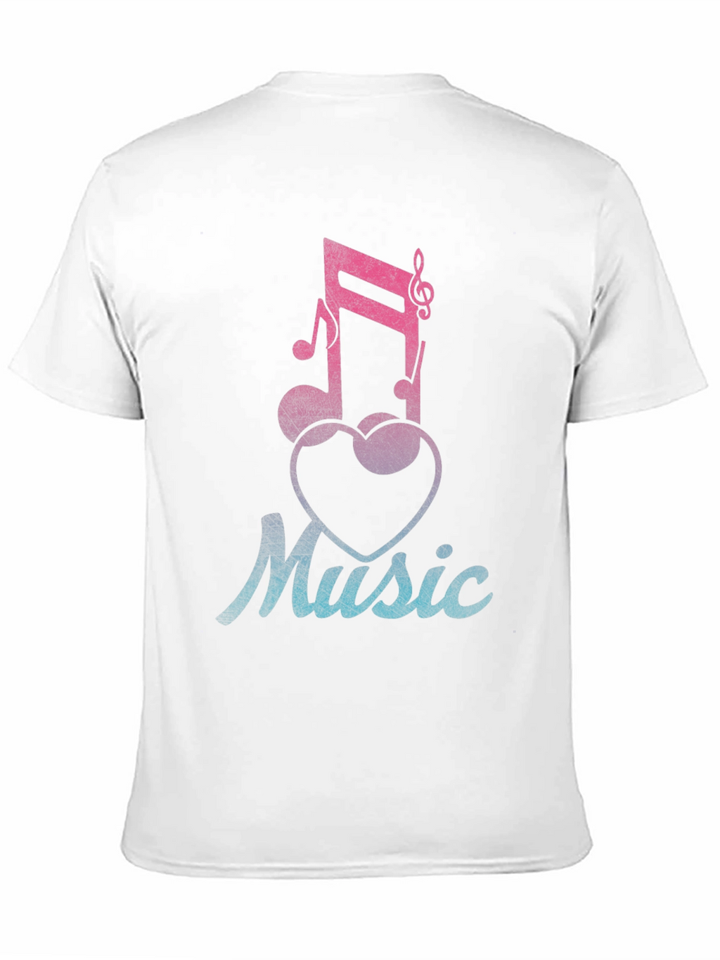 Music Lover T-Shirt - Notes & Heart Graphic Tee