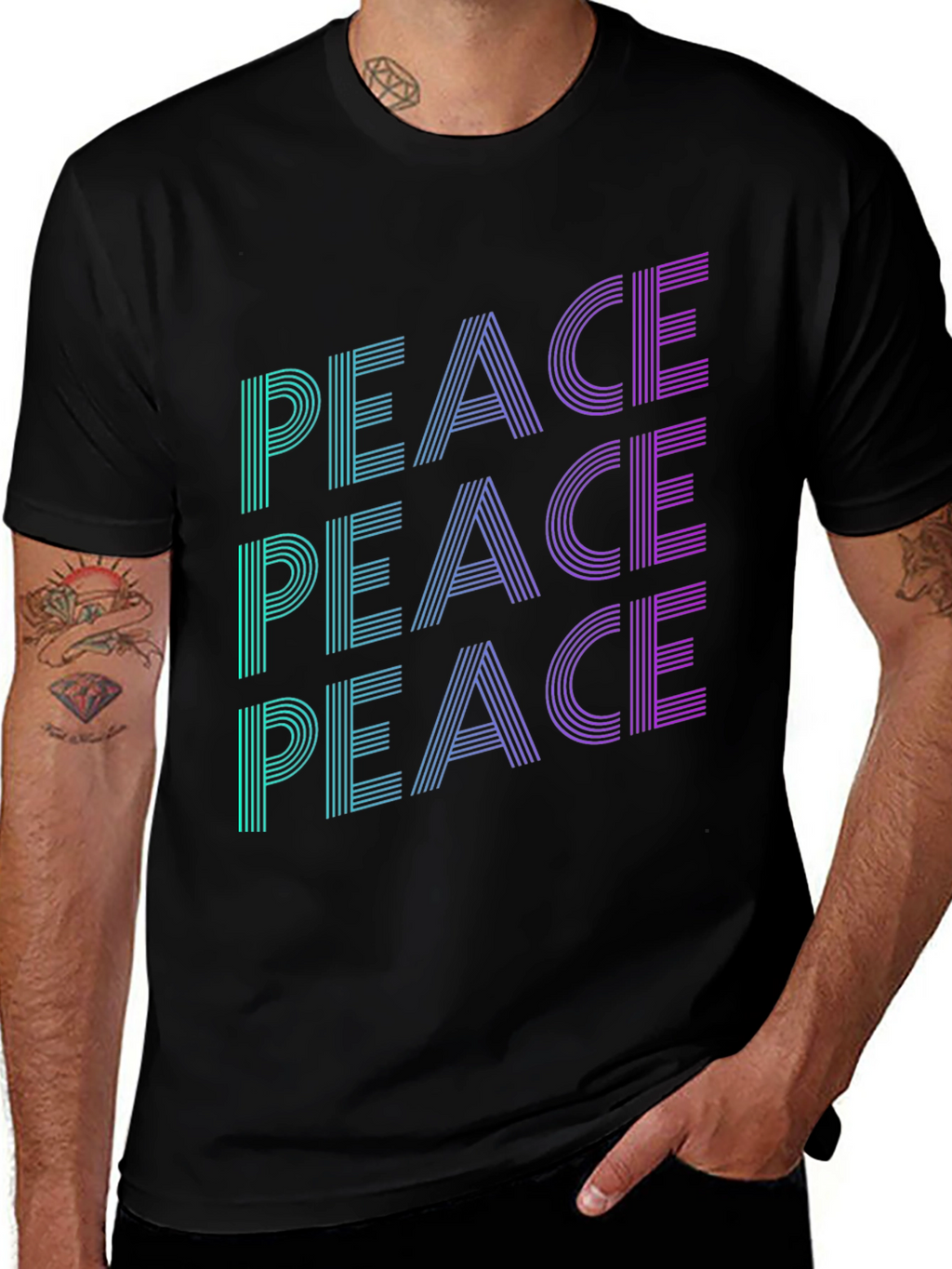 Peace Gradient Graphic T-Shirt