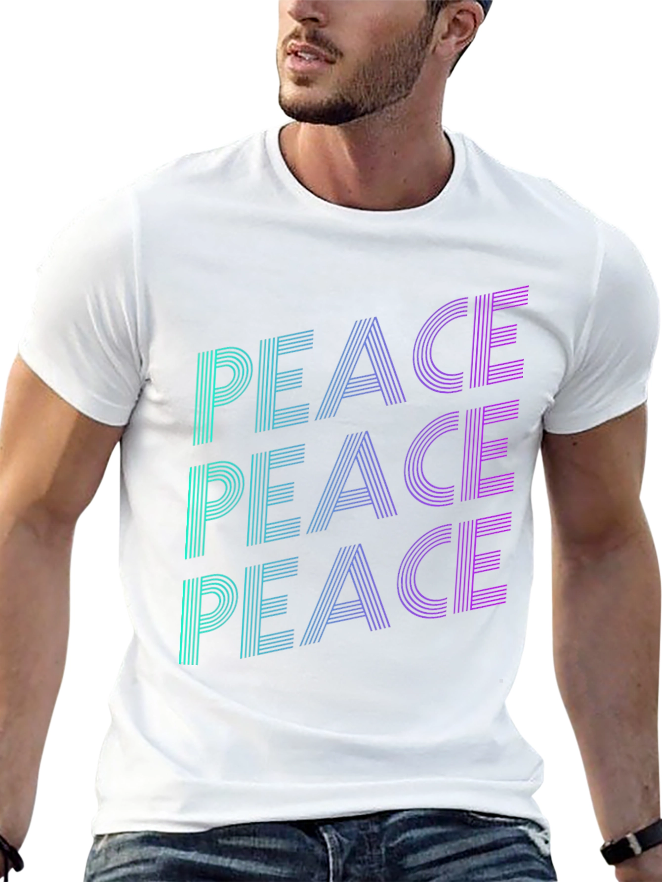 Peace Gradient Graphic T-Shirt