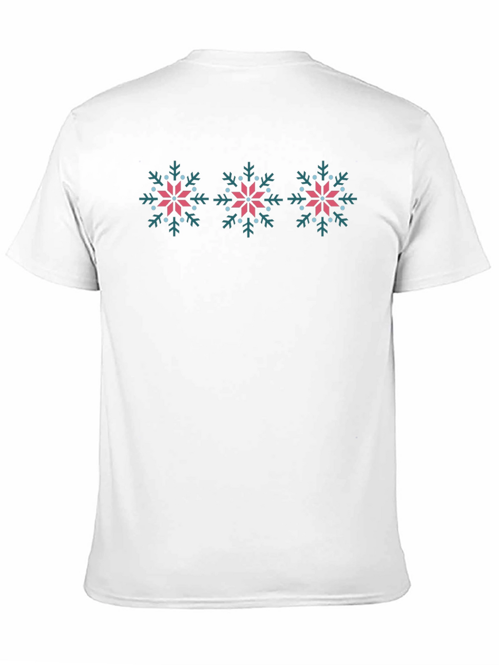 Snowflake Patterned Crew Neck T-Shirt