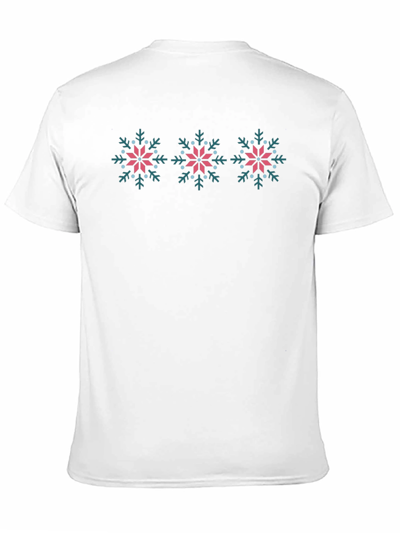 Snowflake Patterned Crew Neck T-Shirt