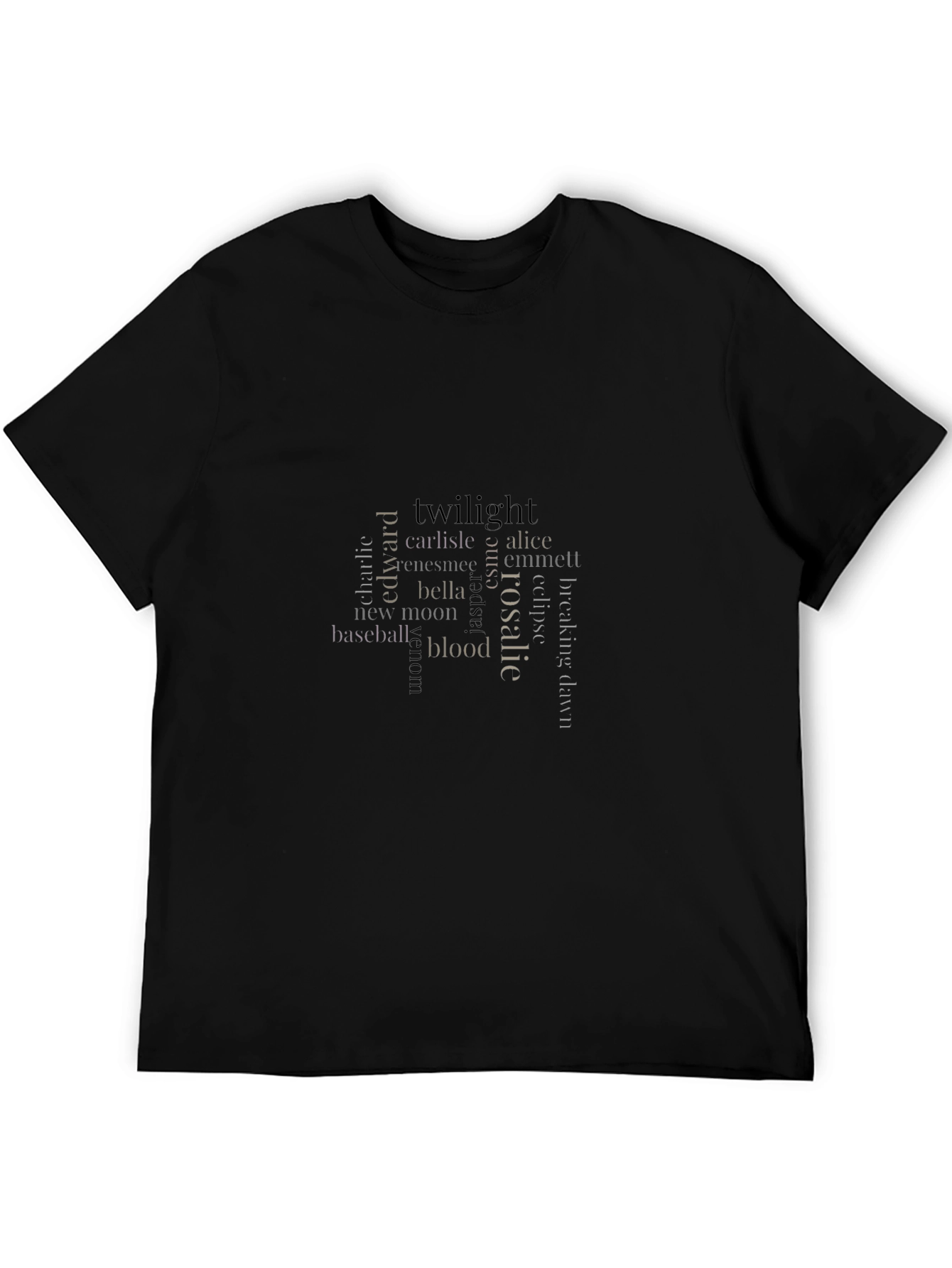 Twilight Saga Word Art Black T-Shirt