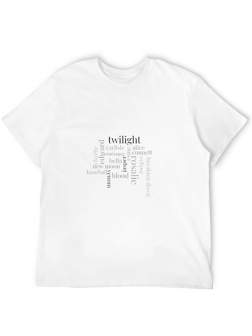 Twilight Saga Word Art Black T-Shirt