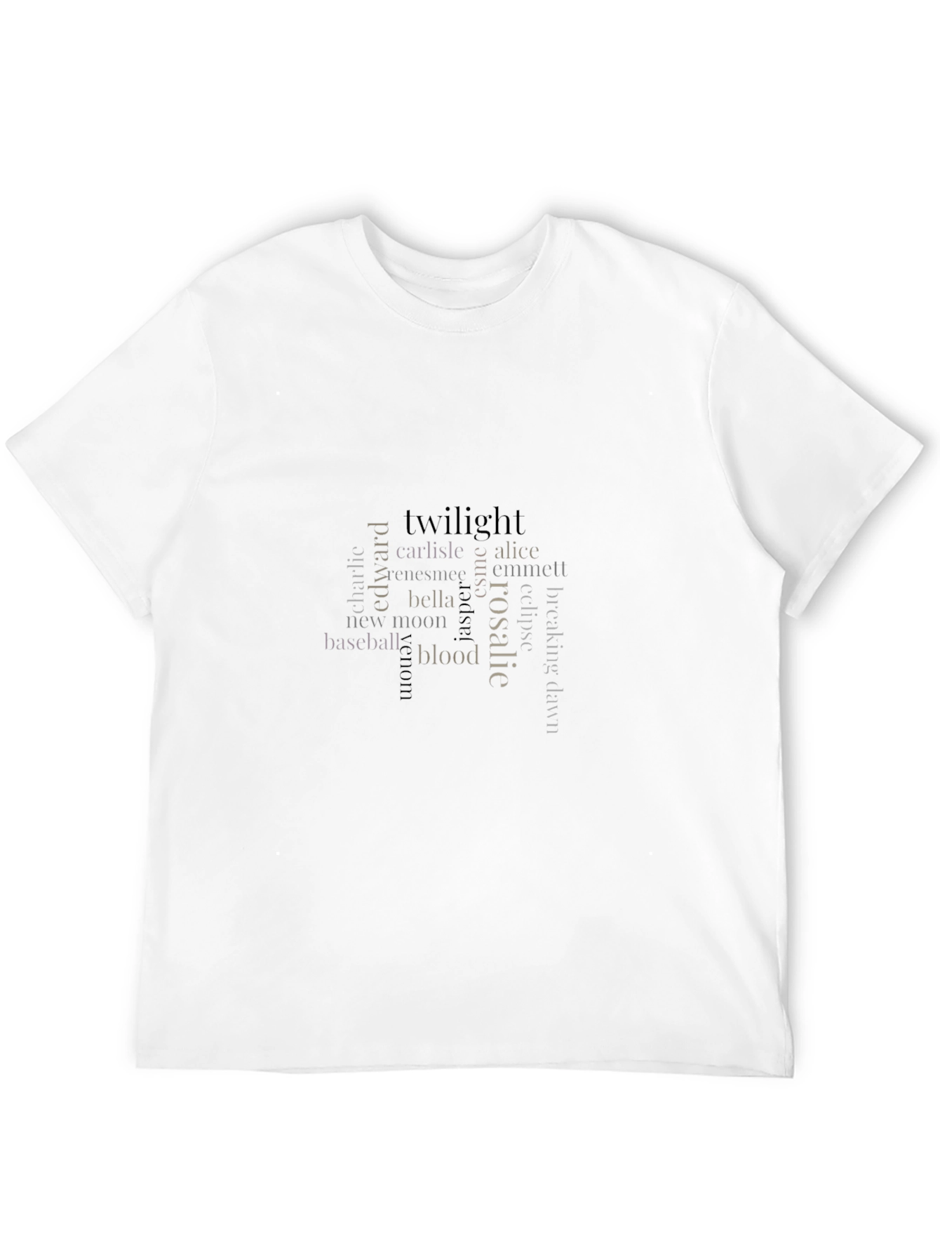 Twilight Saga Word Art Black T-Shirt