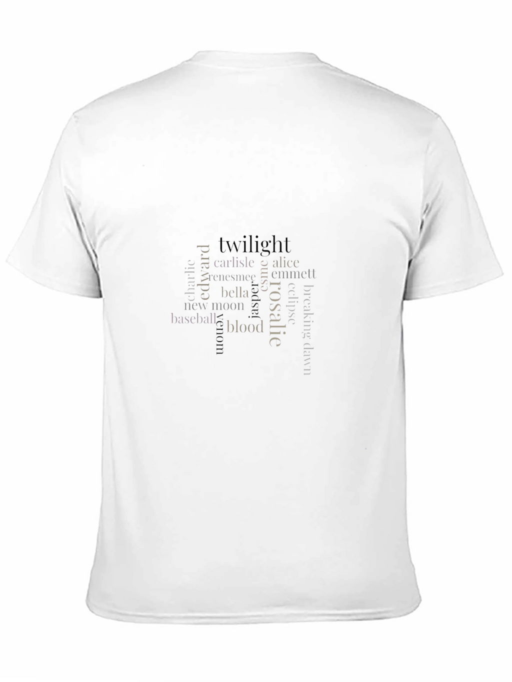 Twilight Saga Word Art Black T-Shirt