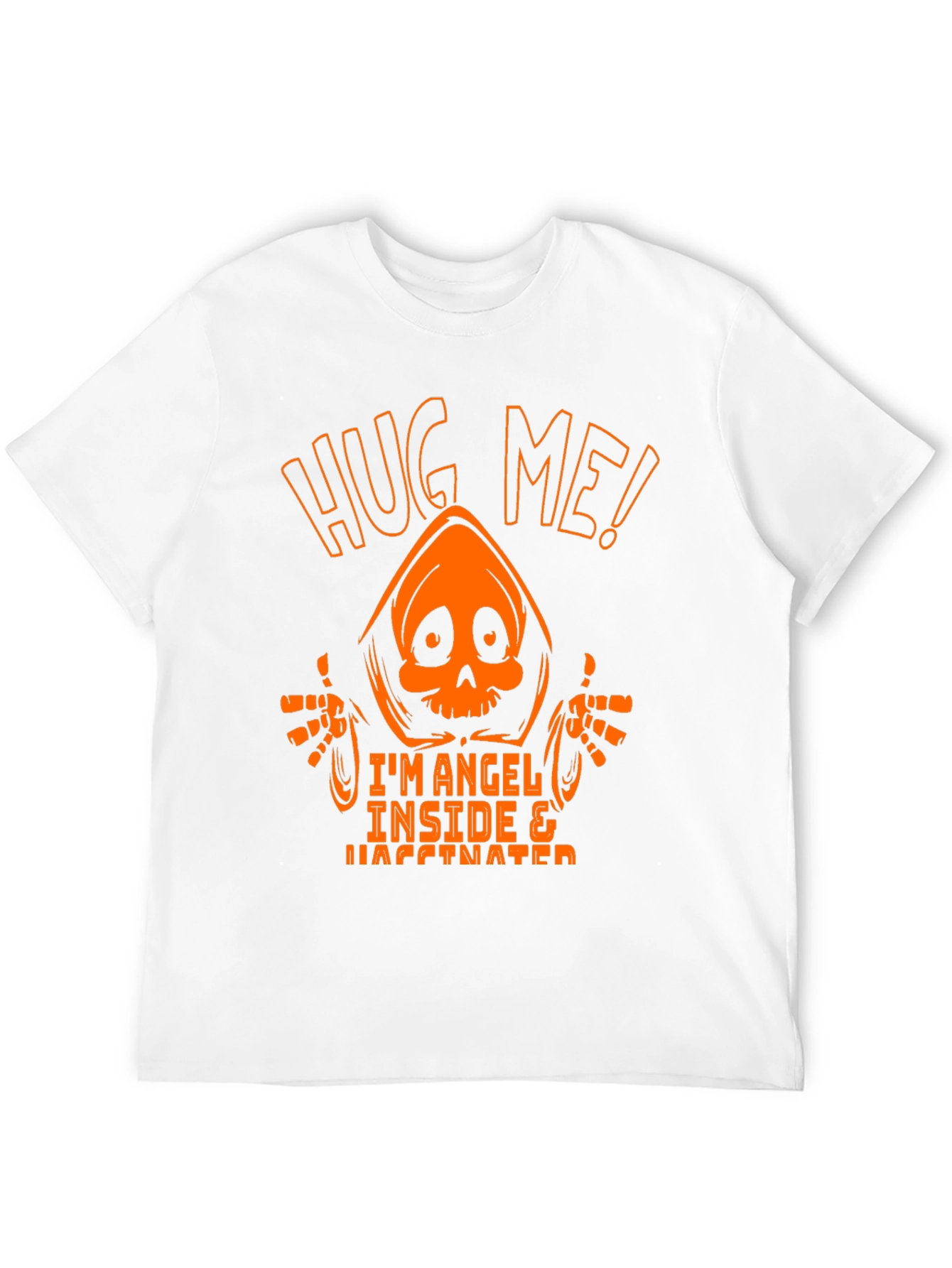Hug Me! Im Angel Inside & Vaccinated Graphic Tee