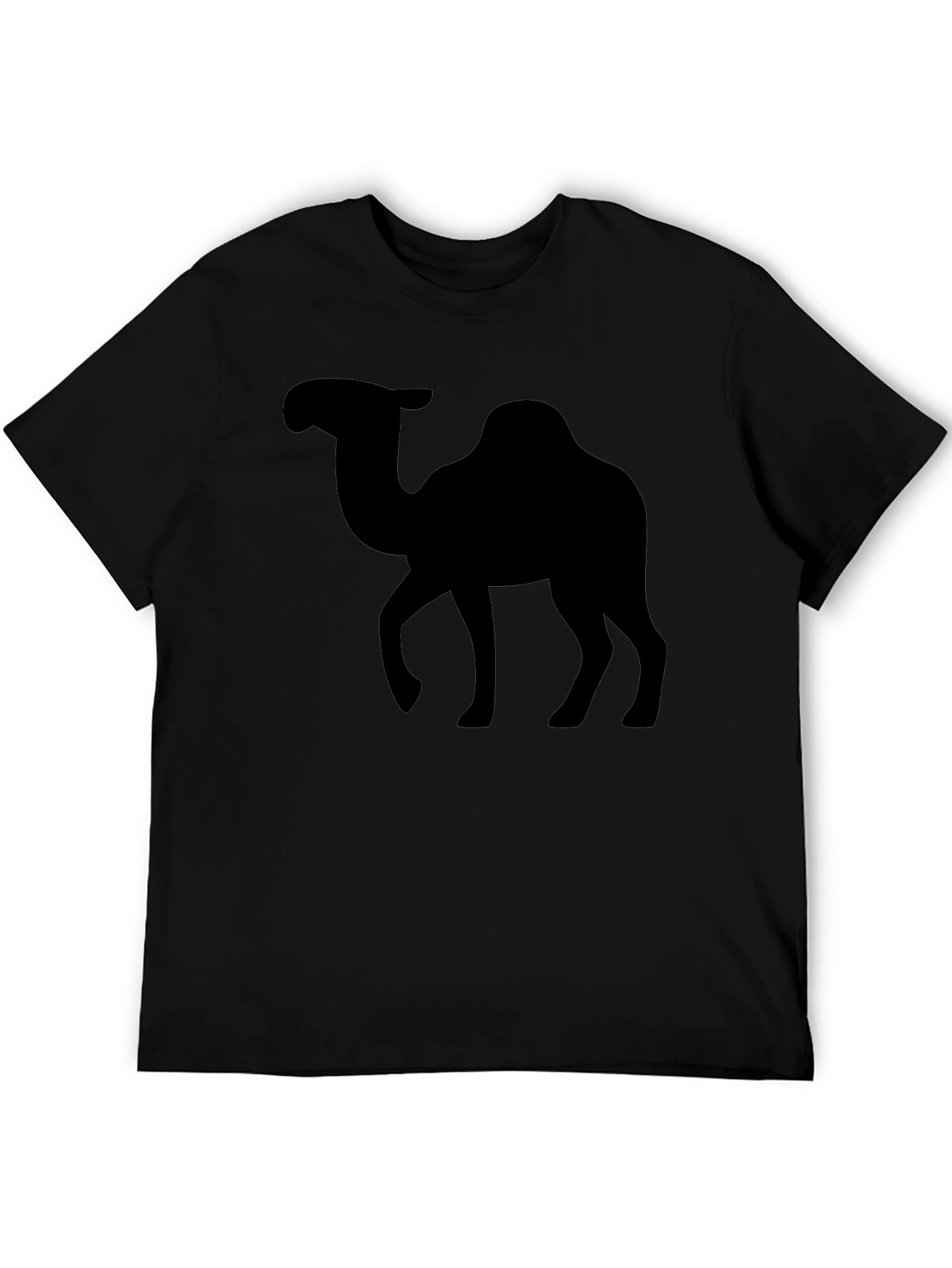 Camel Silhouette Graphic Tee - Black Cotton Shirt