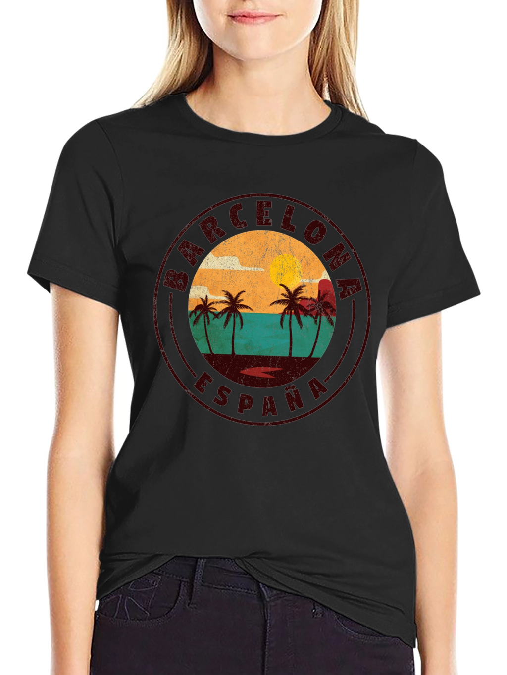 Barcelona España Graphic T-Shirt - Retro Beach Design