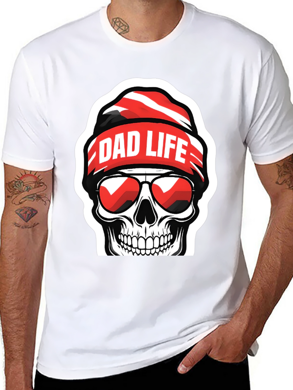 Dad Life Skull Graphic T-Shirt