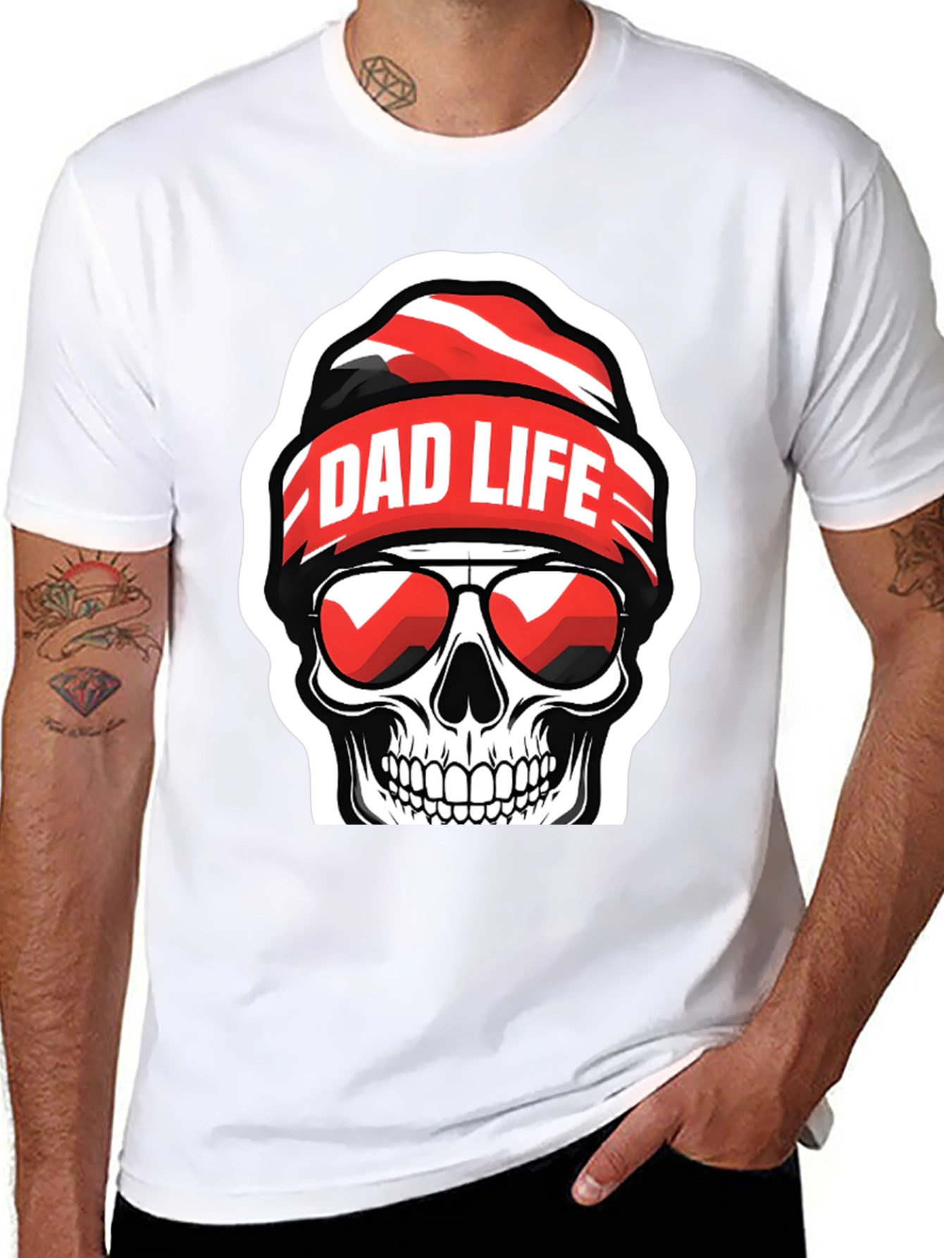 Dad Life Skull Graphic T-Shirt