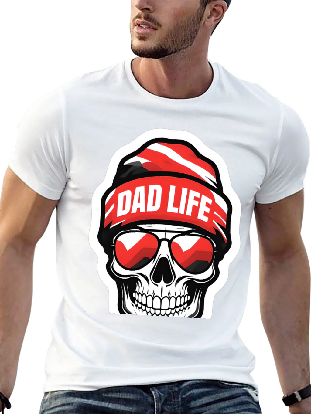 Dad Life Skull Graphic T-Shirt
