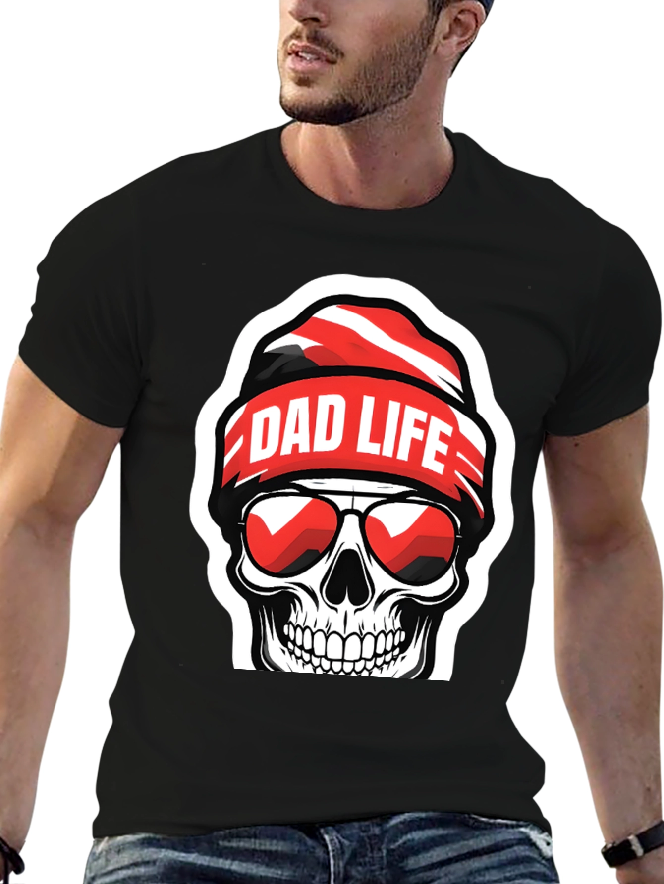 Dad Life Skull Graphic T-Shirt