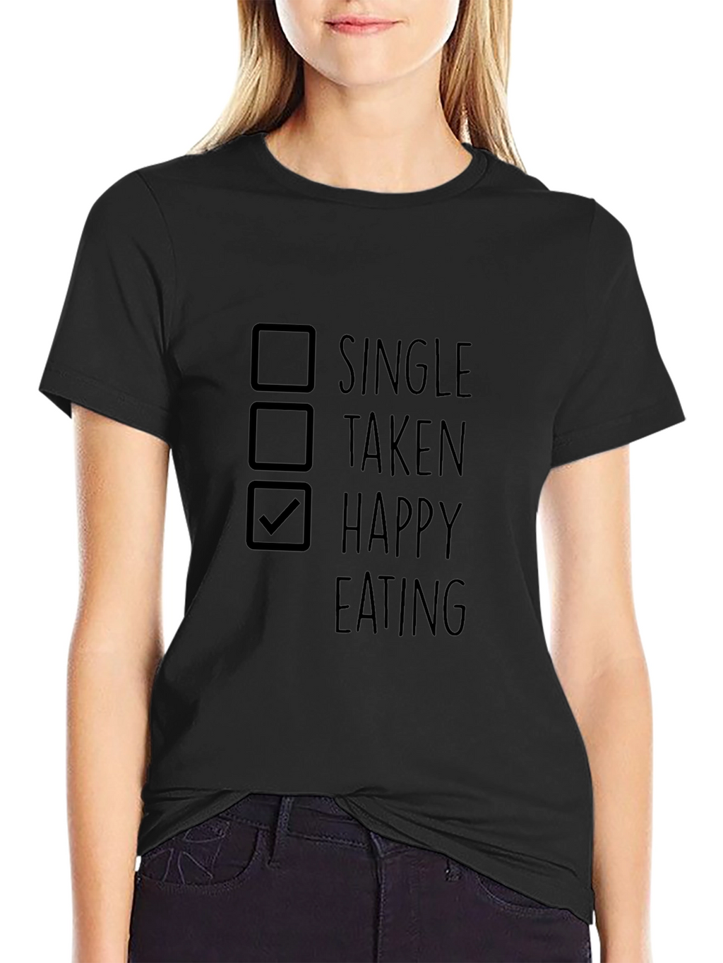 Happy Eating T-Shirt Funny Single Taken Foodie Tee