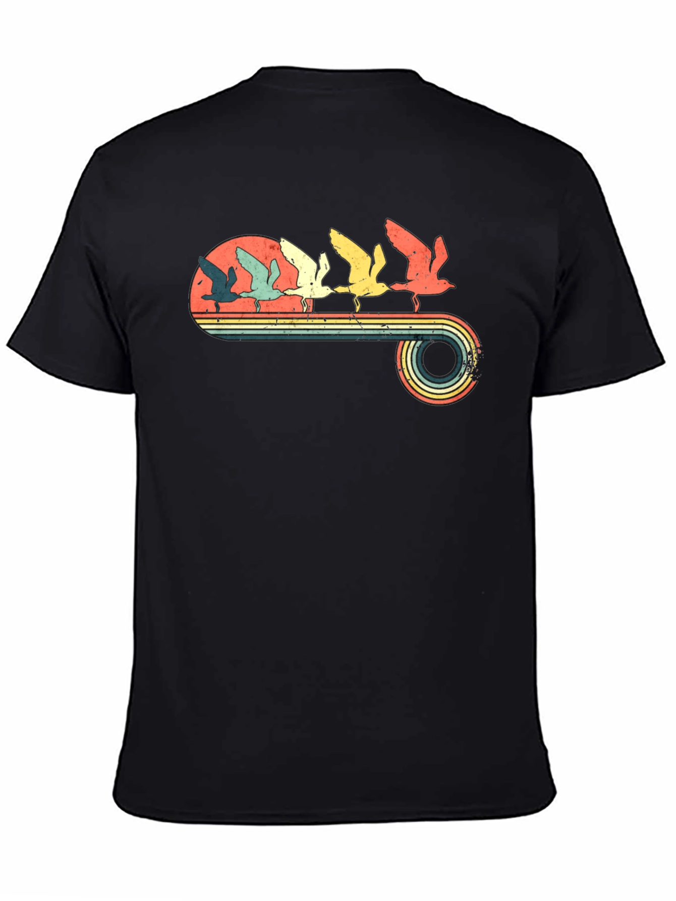Retro Birds T-Shirt - Vintage Sunset Design