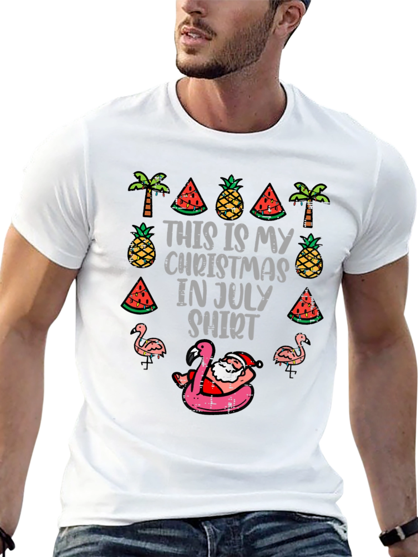 Christmas in July T-Shirt: Santa Summer Fun