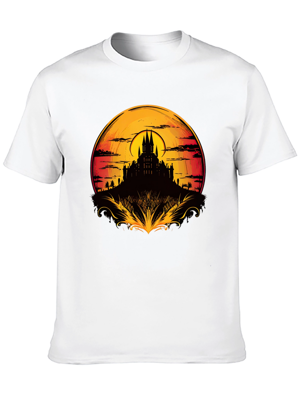 Medieval Castle Sunset Graphic Tee