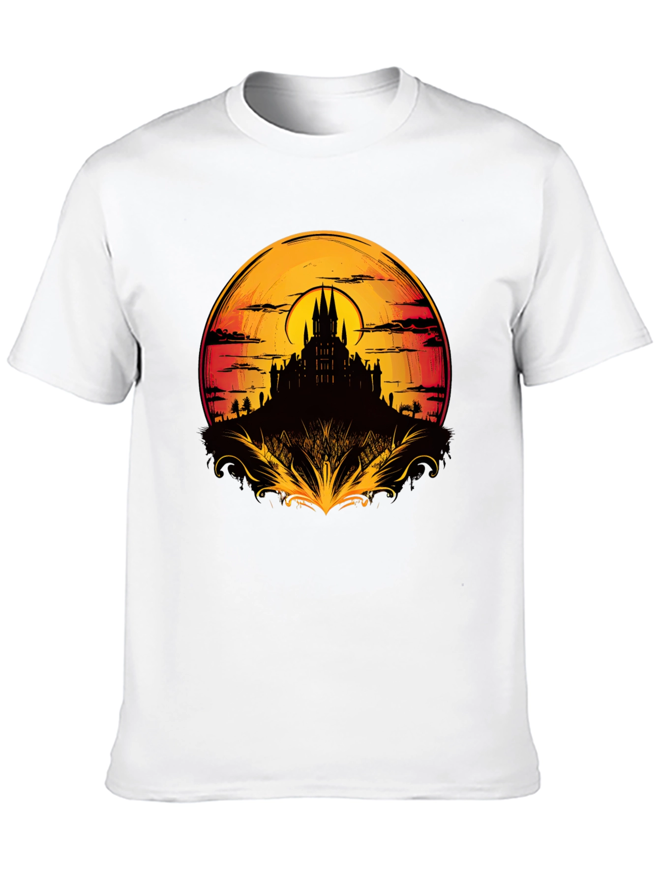 Medieval Castle Sunset Graphic Tee