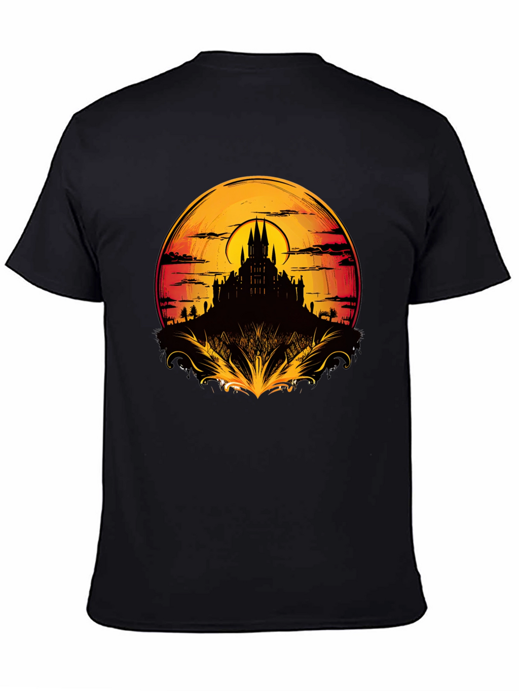 Medieval Castle Sunset Graphic Tee