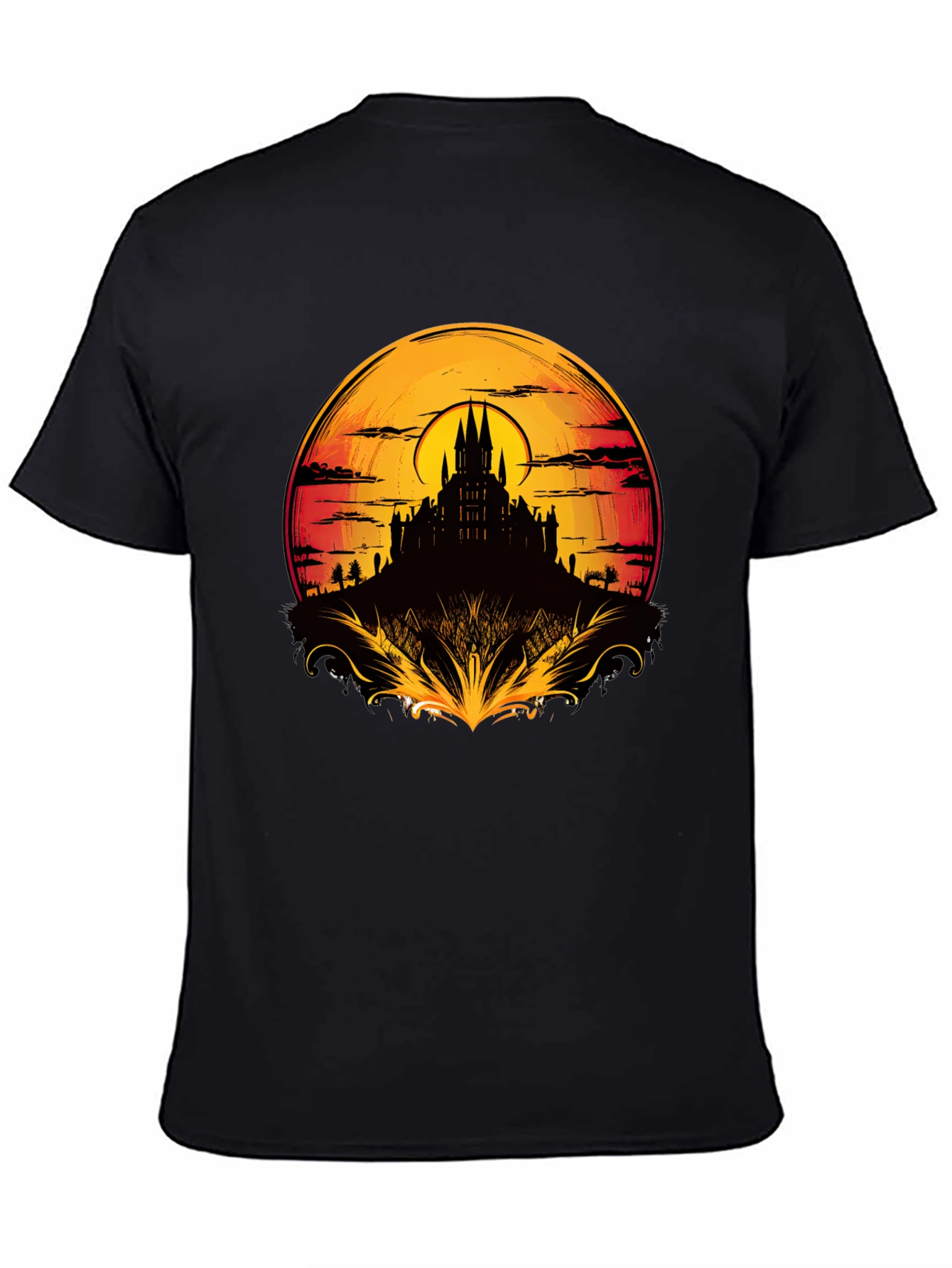 Medieval Castle Sunset Graphic Tee