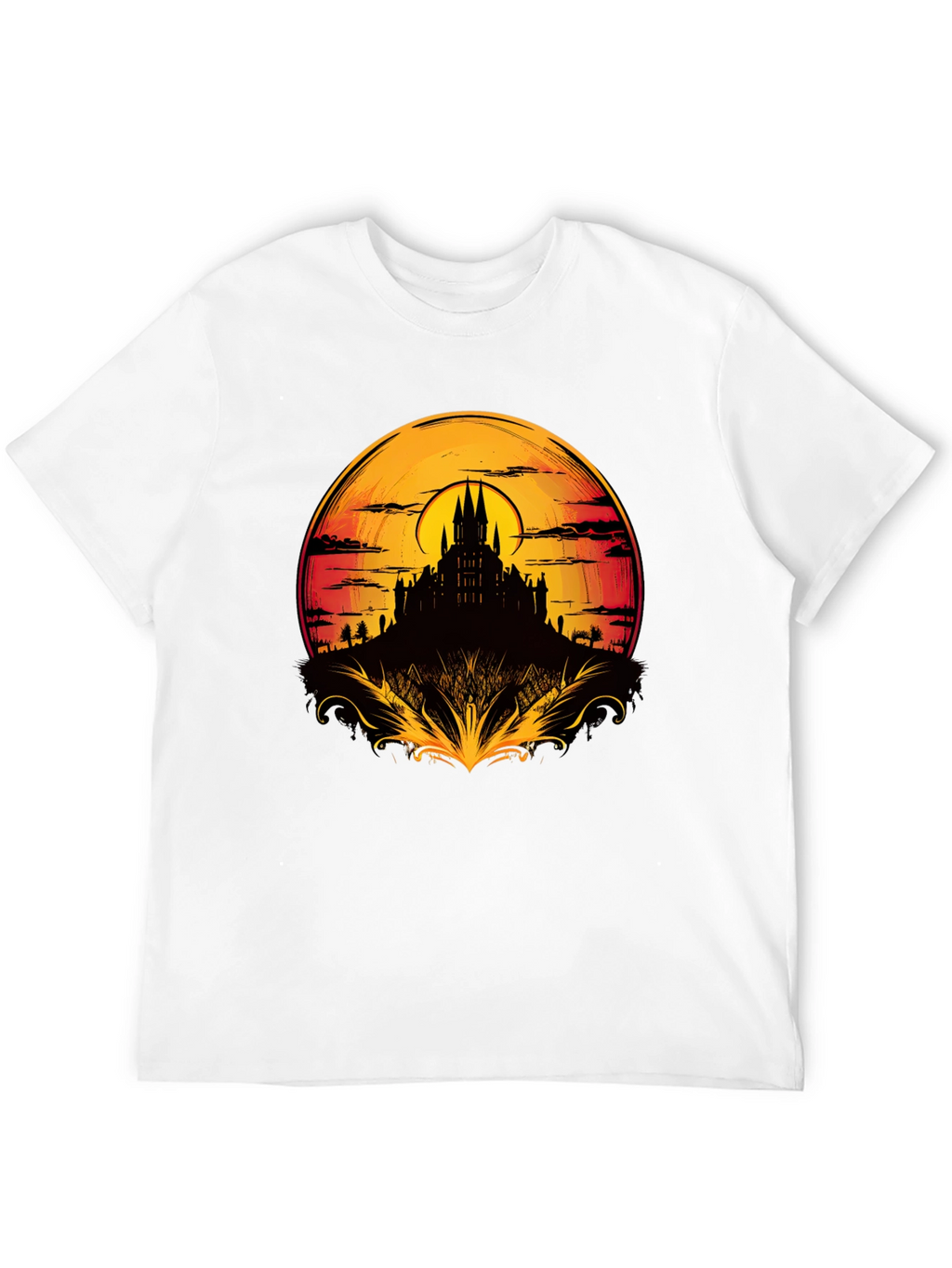 Medieval Castle Sunset Graphic Tee
