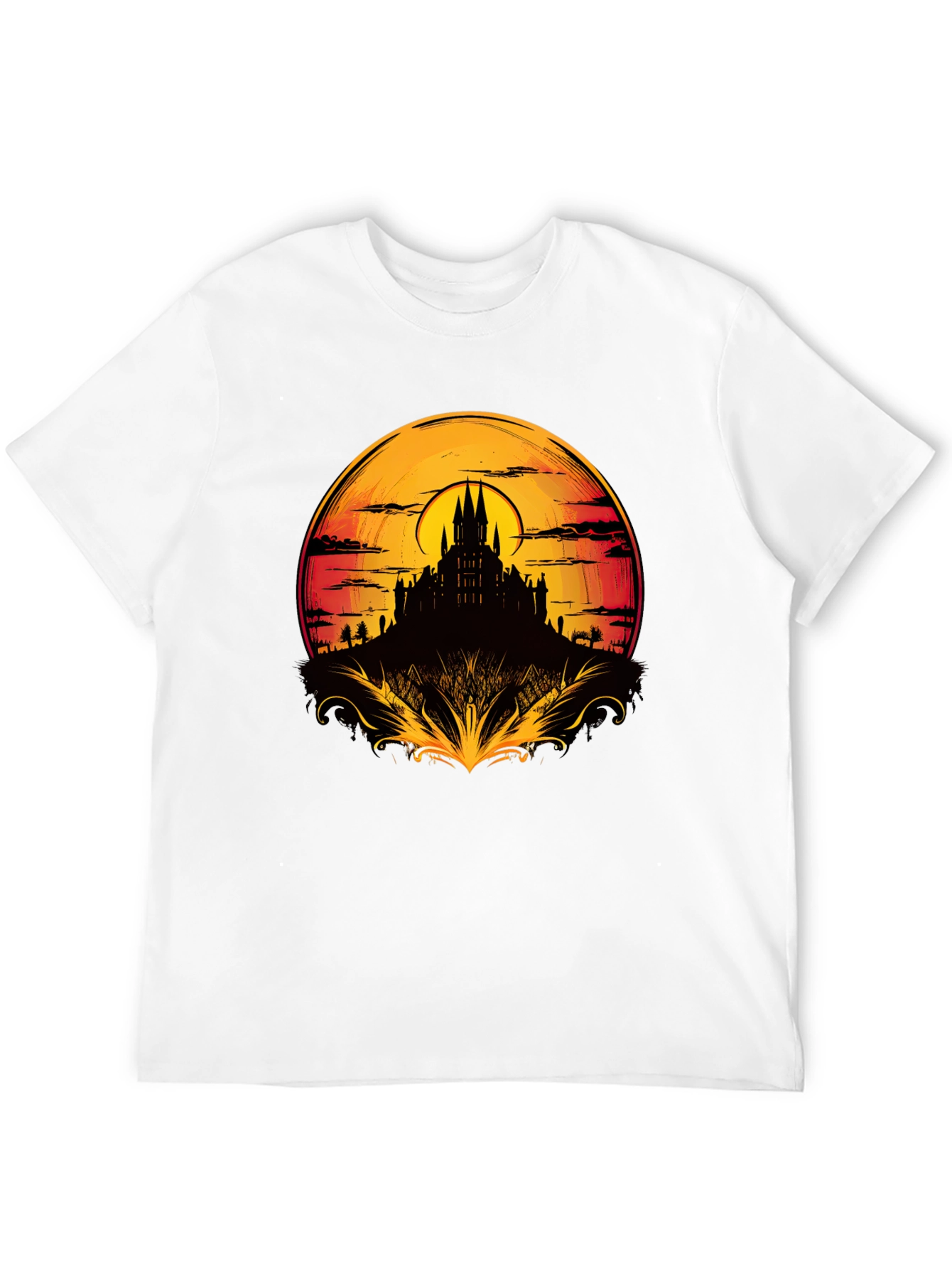 Medieval Castle Sunset Graphic Tee