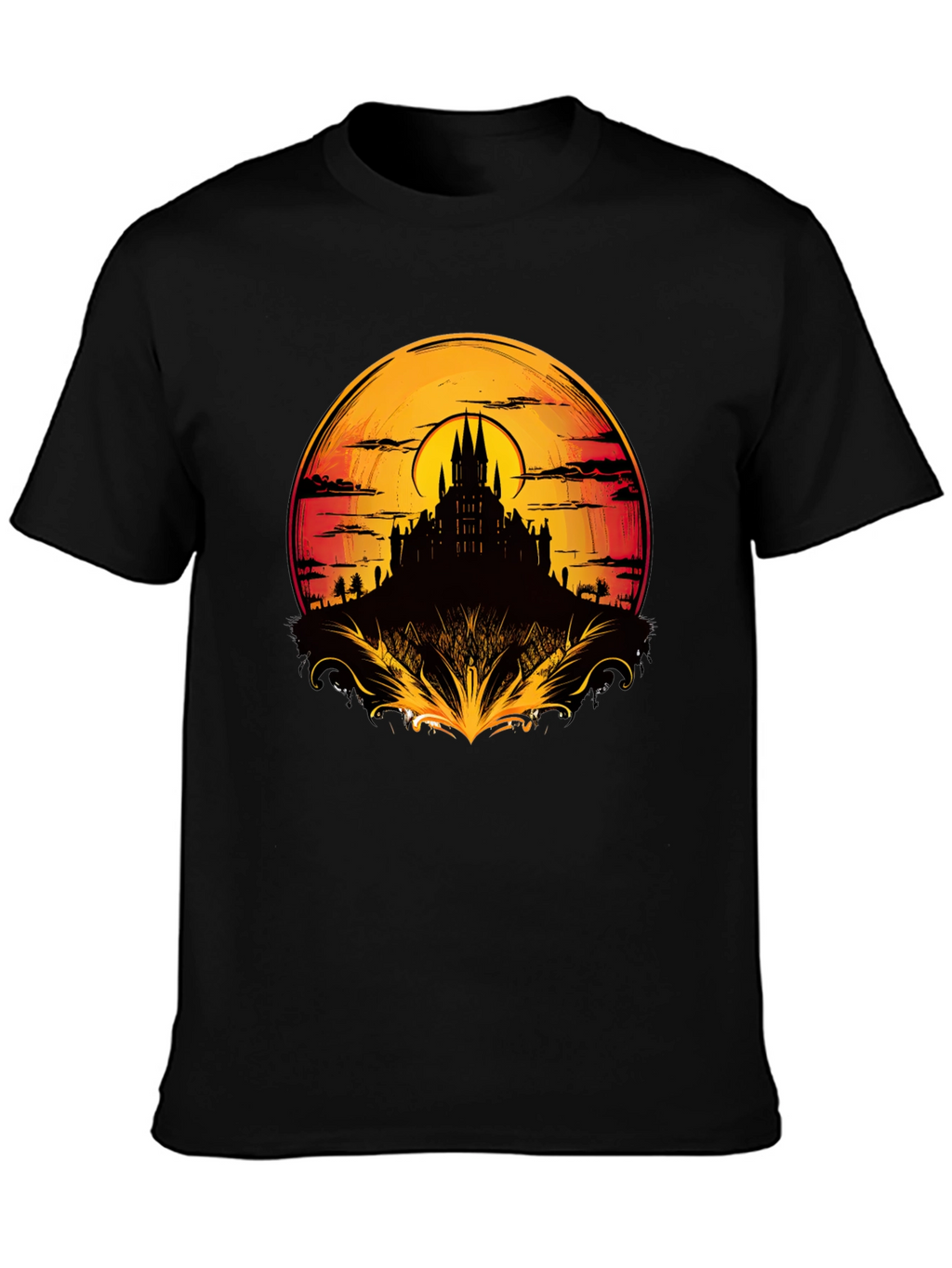 Medieval Castle Sunset Graphic Tee