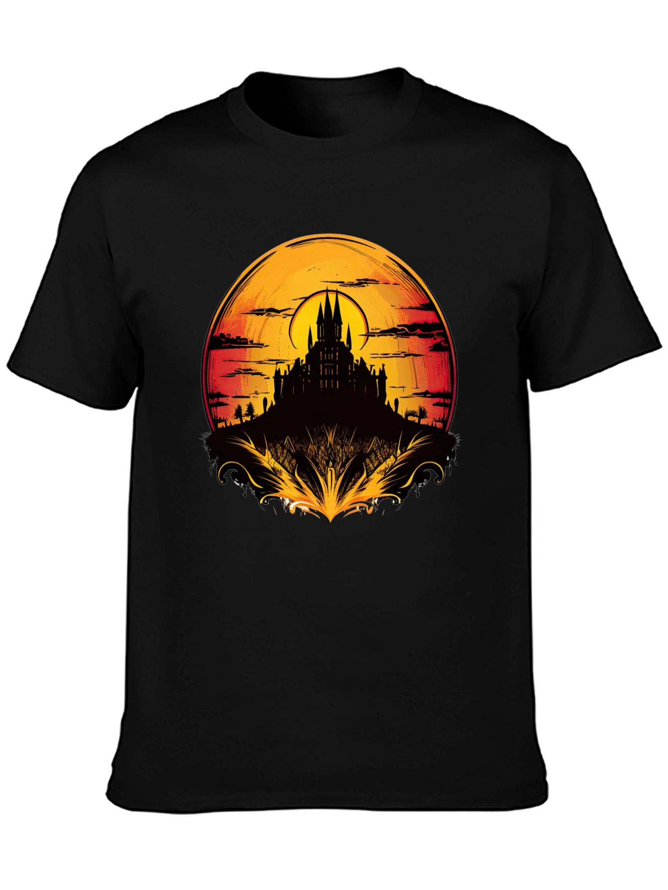 Medieval Castle Sunset Graphic Tee