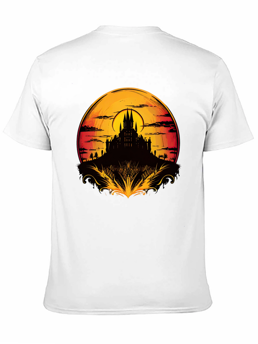 Medieval Castle Sunset Graphic Tee