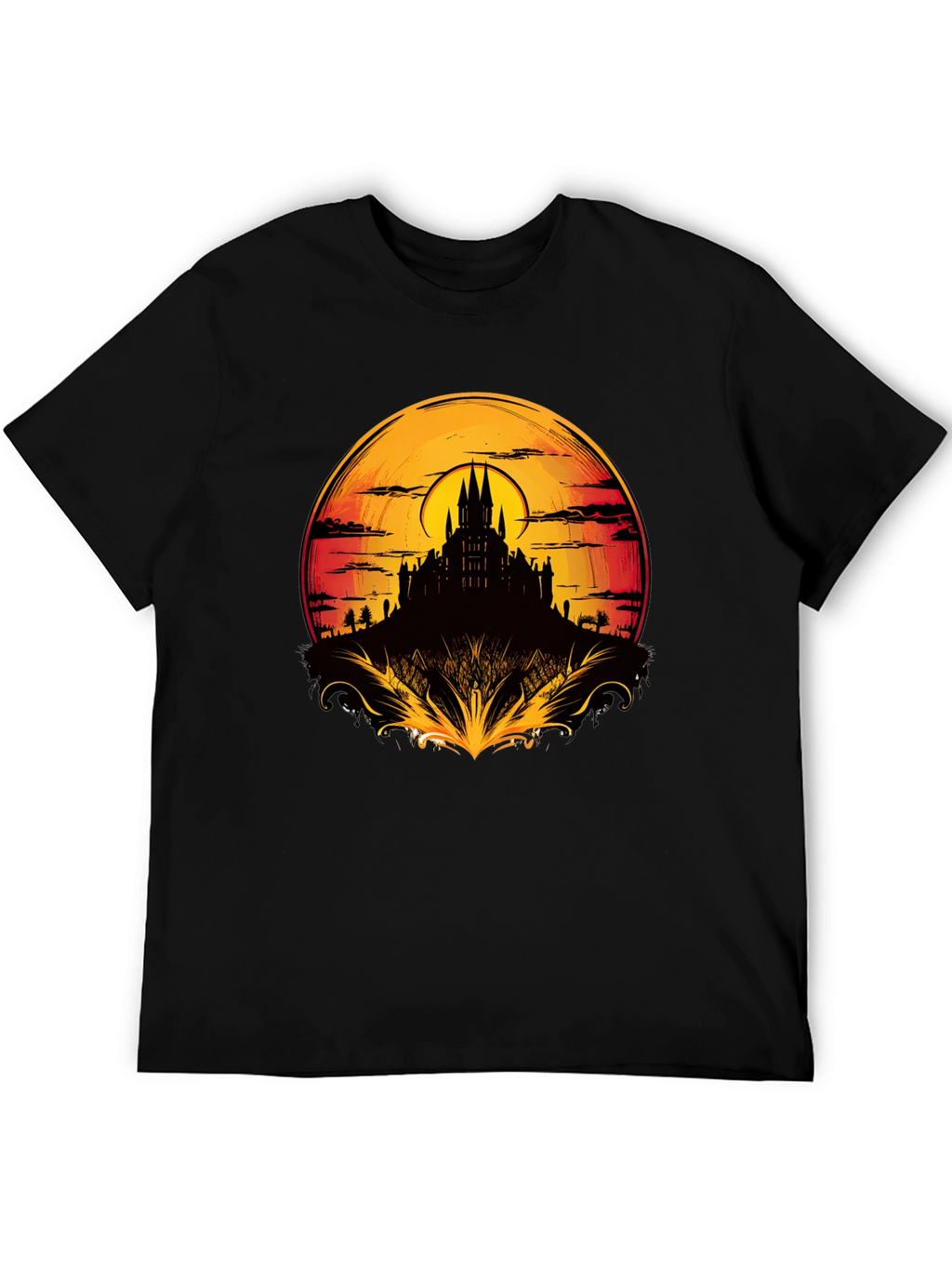 Medieval Castle Sunset Graphic Tee