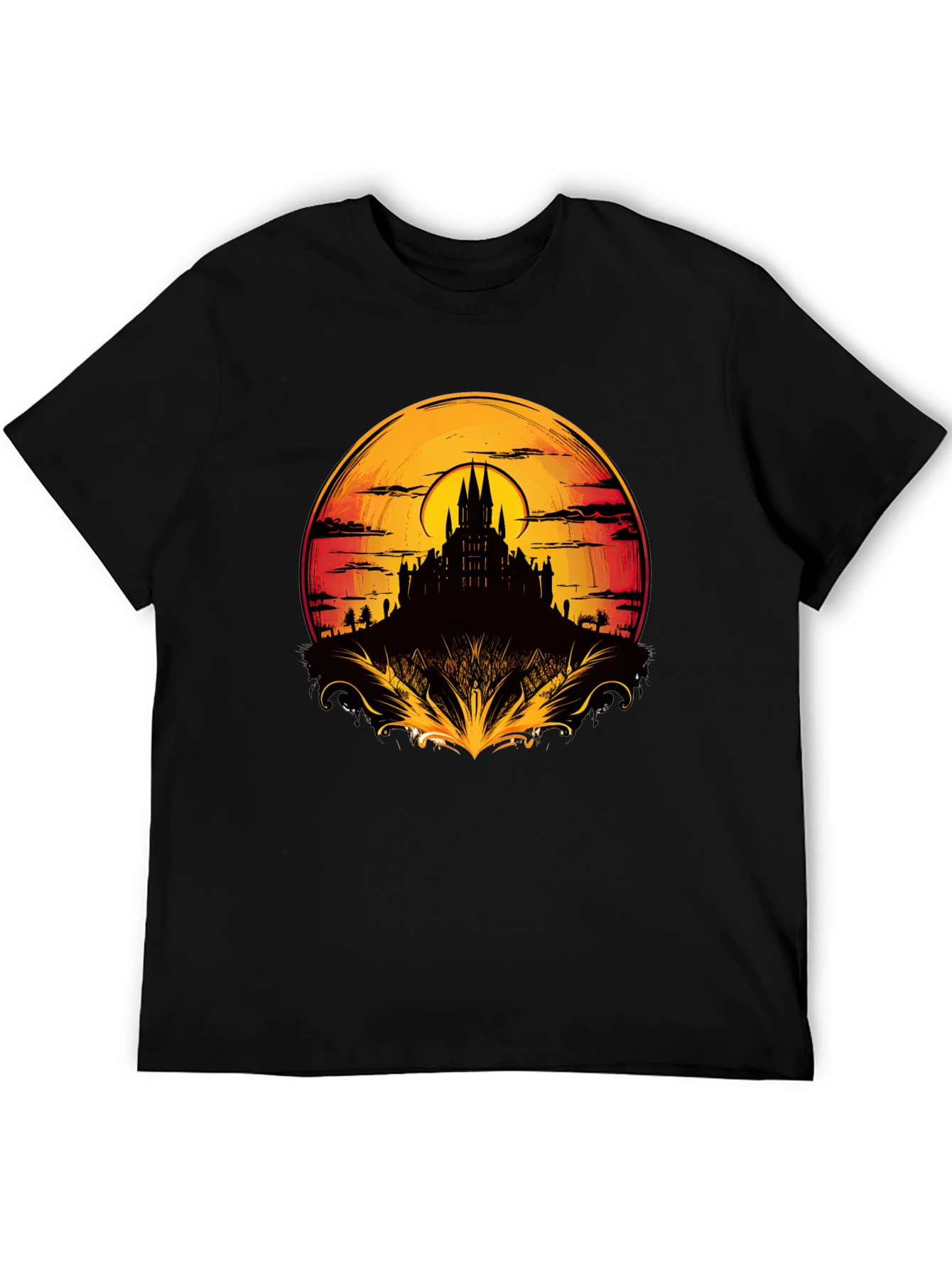Medieval Castle Sunset Graphic Tee