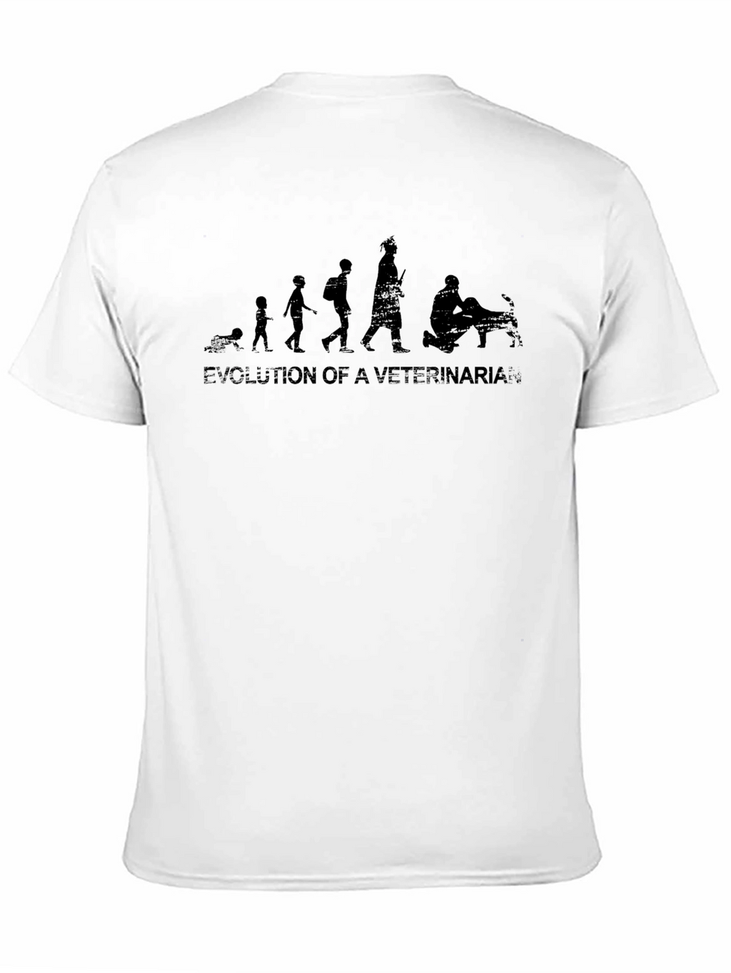 Evolution of Veterinarian Graphic Tee - Black Cotton T-Shirt