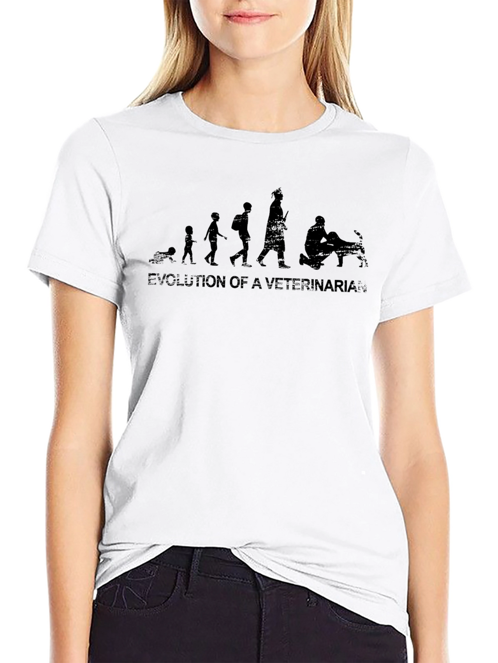Evolution of Veterinarian Graphic Tee - Black Cotton T-Shirt