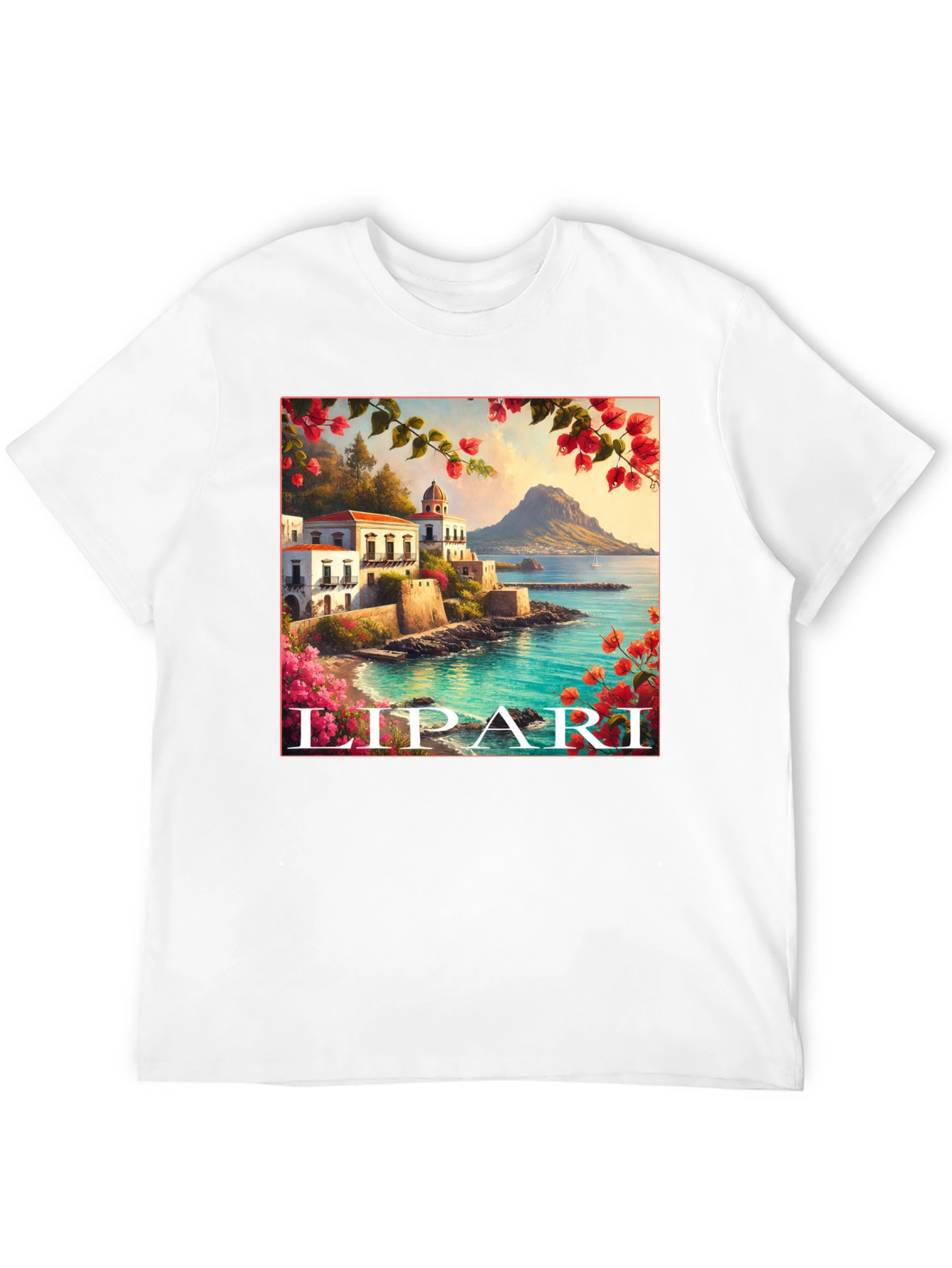 Lipari Island Graphic Tee - Black