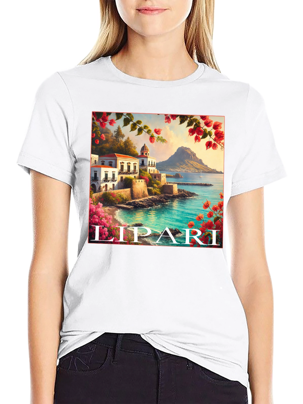 Lipari Island Graphic Tee - Black