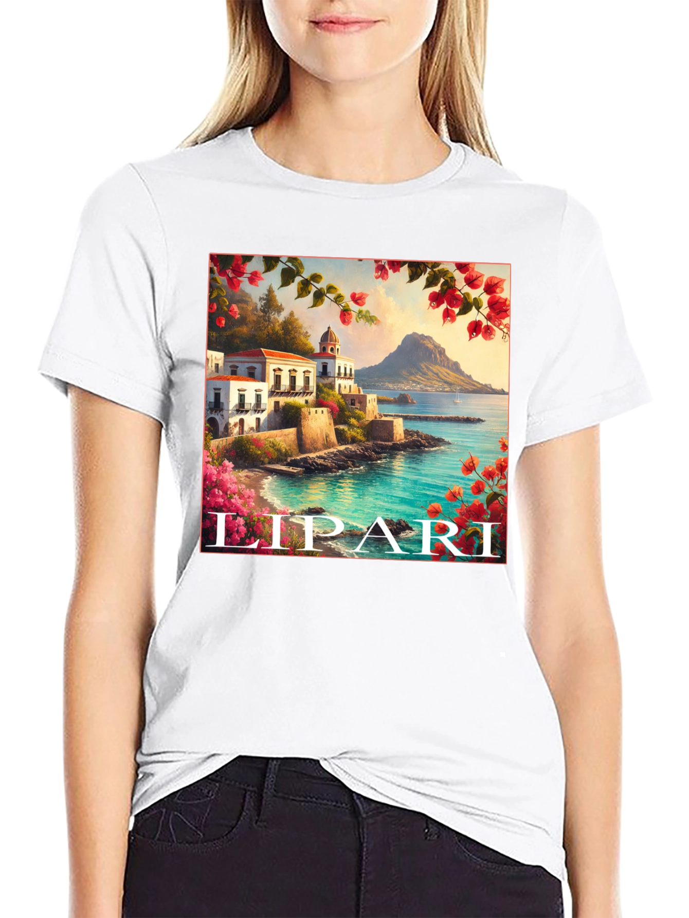 Lipari Island Graphic Tee - Black
