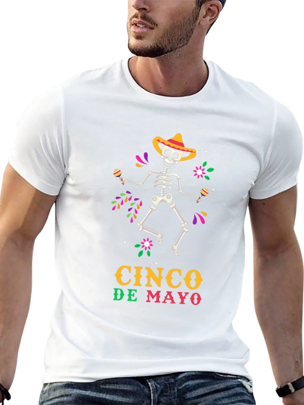 Cinco De Mayo Skeleton Graphic Tee