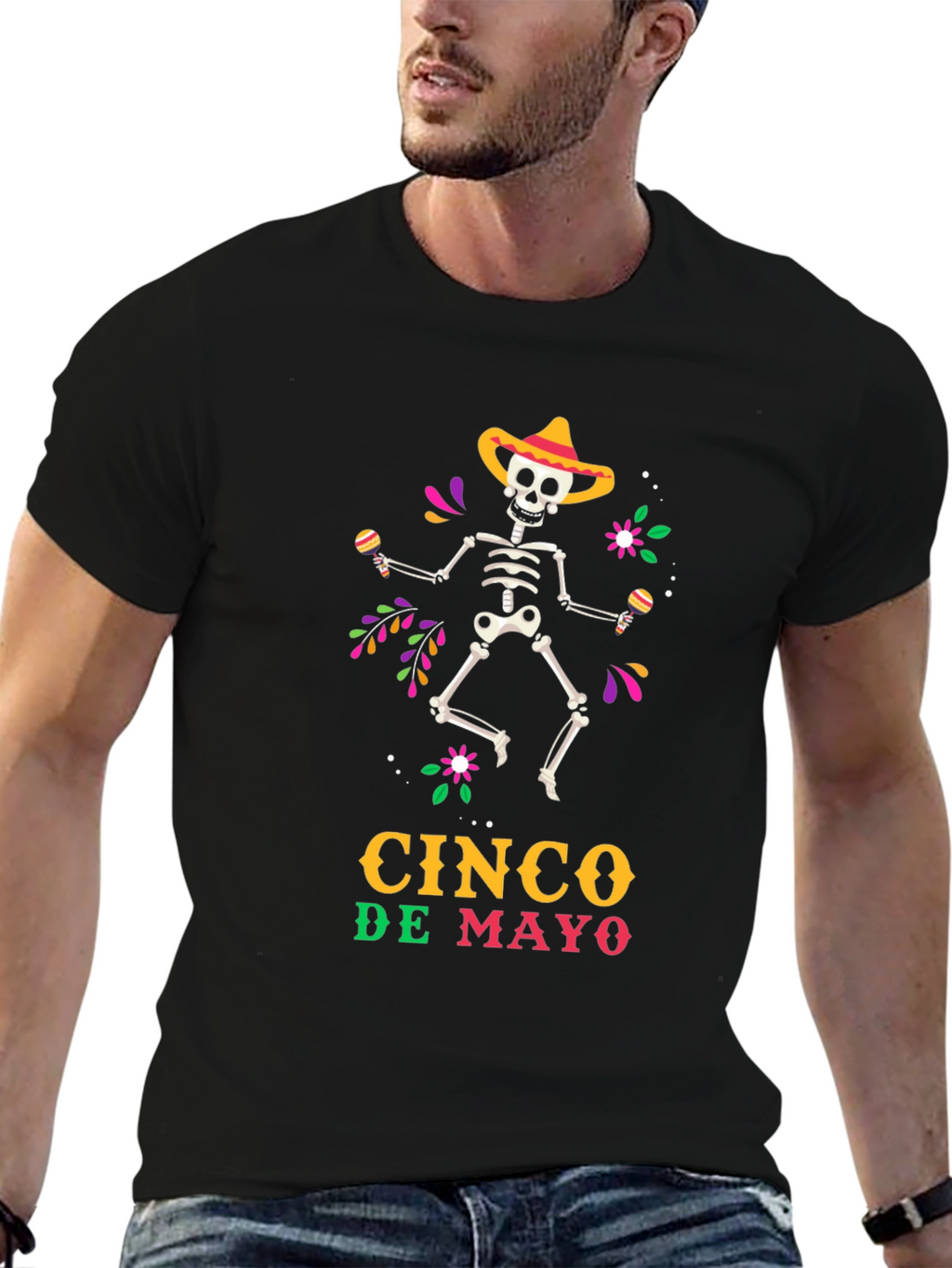 Cinco De Mayo Skeleton Graphic Tee