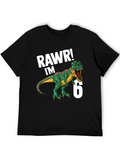 RAWR! Im 6! Dinosaur Birthday T-Shirt
