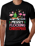 Merry Flocking Christmas Flamingo T-Shirt