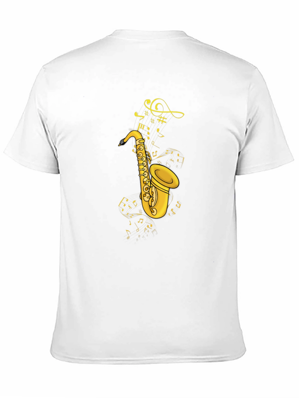 Saxophone & Notes Graphic Tee - Black