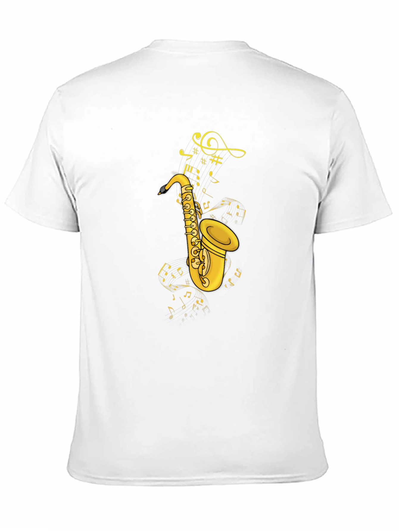 Saxophone & Notes Graphic Tee - Black
