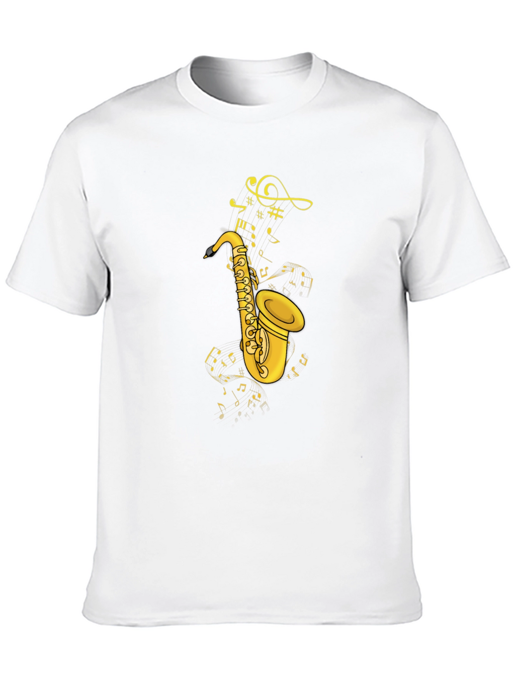 Saxophone & Notes Graphic Tee - Black