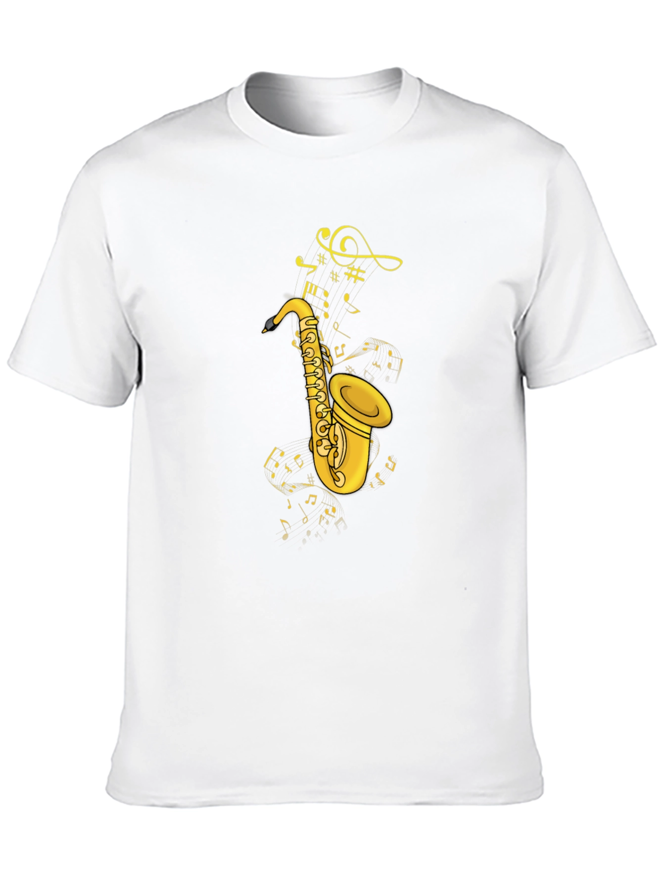 Saxophone & Notes Graphic Tee - Black