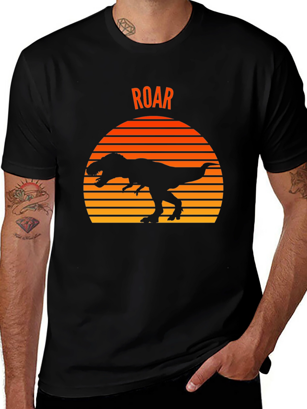 Dino Sunset T-Shirt - Black